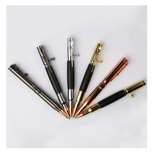 Luxury Musket Woodturning Kit Brass Ballpoint Pen with Custom Logo Bullet Bolt Action 0.7 mm Writing Width for Business Gift