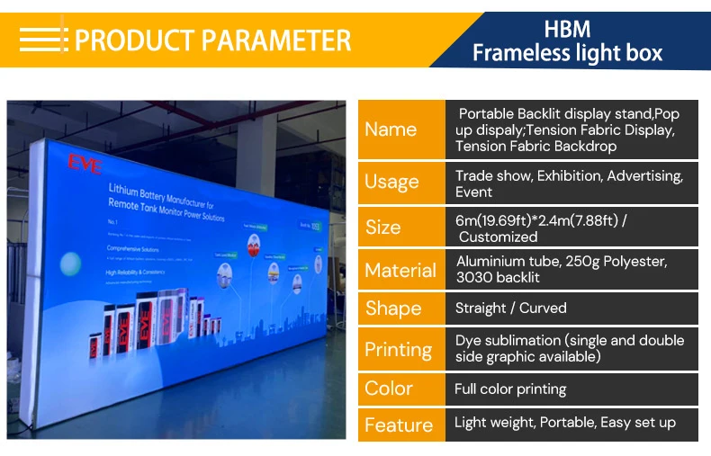 Floor Standing Quick And Easy Installation Portable Backlit Trade Show