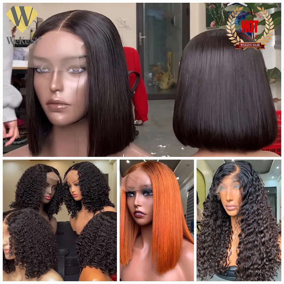 HD Lace Frontal Perruque Deep Curly Wave Wholesale Raw Peruvian Full Lace Pixie Cut Short Bob Wigs Human Hair Lace Front