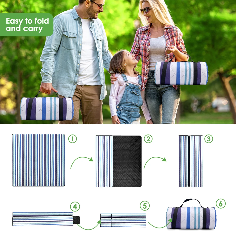 Original Factory OEM Directly Supply Outdoor Foldable Portable Sand Proof  Waterproof Picnic Beach Mat Wholesale Picnic Blanket