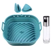 Blue with oven mitts&oil spray bottle