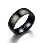 Trendy Amazon Hot Sale Titanium Ring Grey Black Plated Engagement Wedding Men Rings For Men Titanium Steel Black Ring