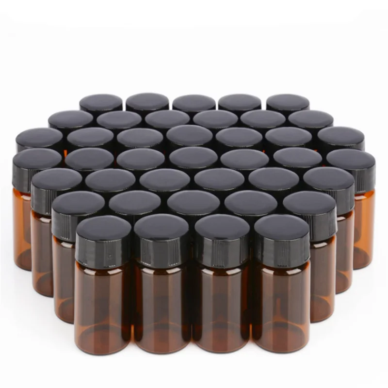 Packaged Vials 20ml Travel-friendly Amber Glass Sample Vials Empty Refillable with ...