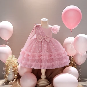MQATZ Newborn Baby Kids Party Dress  Little Girl Tulle Kids Frock Flower Girls Dress for Child