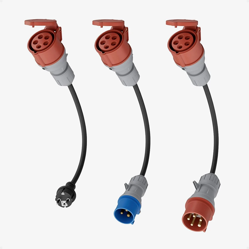 L4F Adaptador CEE trifásico 16A (11 kW) enchufe a enchufe 32A (22 kW), cable H07RN-F 5G 2,5mm², portátil, con cubierta protectora, impermeable IP44, adecuado para uso industrial y doméstico L4F Adaptador CEE trifásico 16A (11 kW) enchufe a enchufe 32A (22 kW), cable H07RN-F 5G 2,5mm², portátil, con cubierta protectora, impermeable IP44, adecuado para uso industrial y doméstico