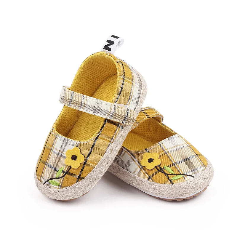 New Arrival Non-slip Spring and Summer Plaid Design Baby Girl Toddler Shoes factory