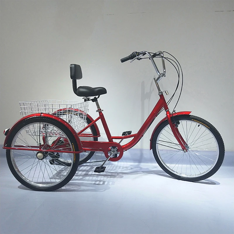 20 Inch Adult Tricycle Bike Wheels with Rear Basket for Shopping