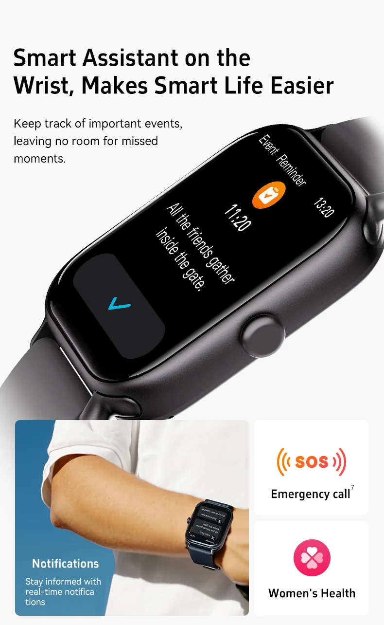 CX3 Smartwatch for Men Women 2 Inch Touch Screen BT Calling Heart Rate Sleep Tracking IP68 Waterproof Sport Bracelet Smart Watch
