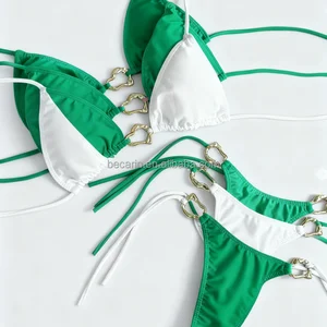 Plus Size Women's 2-Piece Brazilian Bikini Set with Recycled Spandex/Nylon Fabric Eco-Friendly Waterproof OEM Service