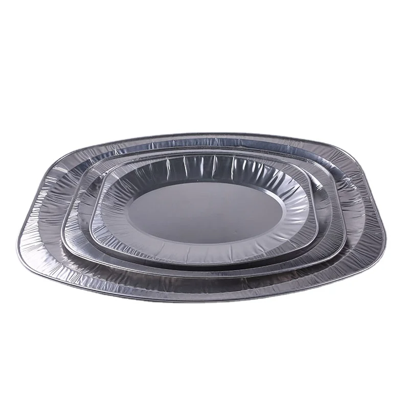 Disposable Round Aluminum Foil Plates Oval Fish Pan