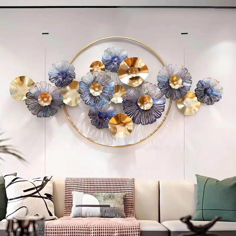 138x74 Flower Living Room Gold Light Luxury Home Wall Decor