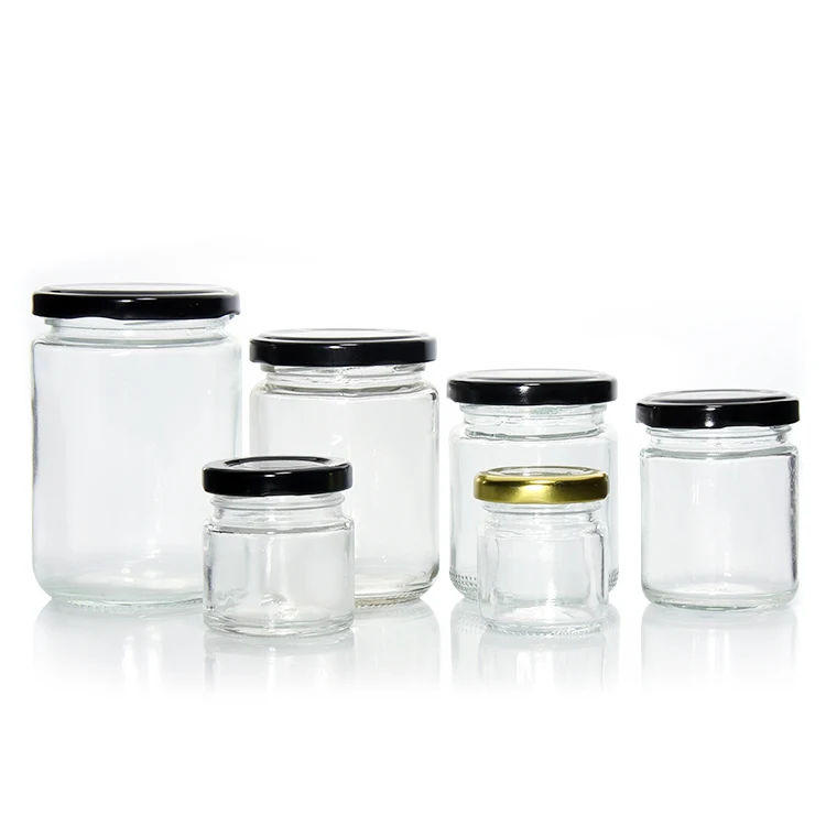 200ml 250ml 350ml 480ml 500ml 750ml 1000ml Wide Round Mouth Glass Jar for Food Jam Sambal Packaging