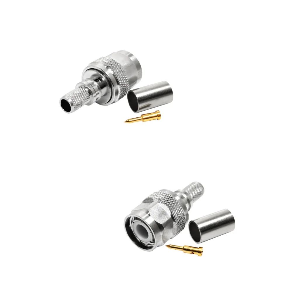 Good Quality TNC Male Connector Crimp EZ Solderless for RF Application  Connectors for LMR240 RG59 H155 Cable
