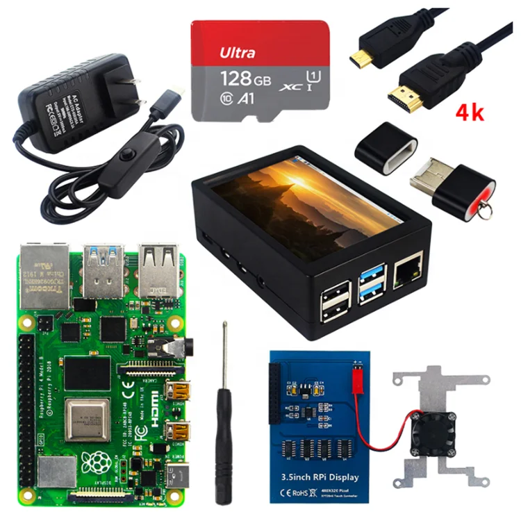 Raspberry Pi 4 Model B Kit 2gb 4gb 8gb Ram Card Case Cooling Fan 4k Hd ...