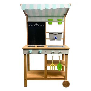 Elisyia Wooden Kids Outdoor Playground Set with Mud Kitchen Sandpit Table and Chairs for Garden & Children's Play Room