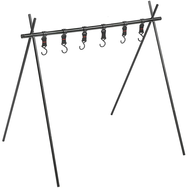 Outdoor Camping Folding Hanging Racks Triangular Clothes Camp Cookware