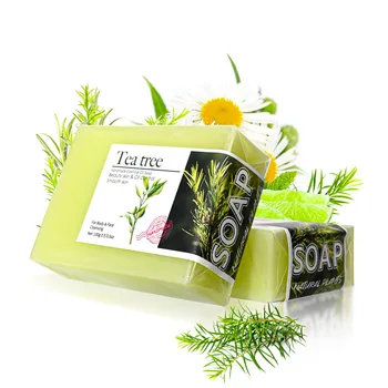 Wholesale Handmade Natural Refreshing Brightening Oil Control Anti Acne Tea Tree Face Soap Glycerin Base