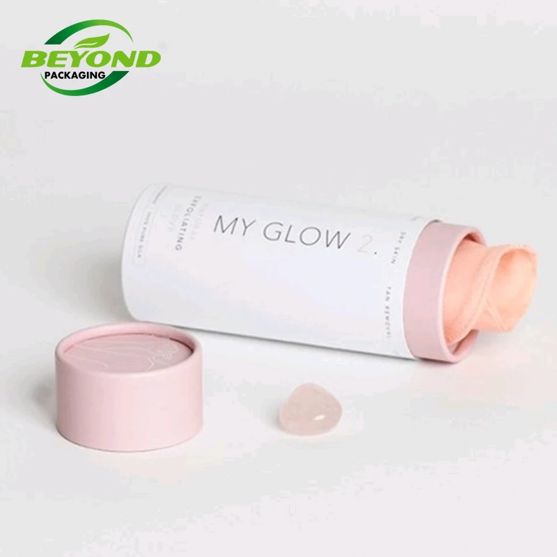 Круглая розовая канистра под заказ, бумажная трубка, экологически чистая цилиндрическая трубка для шарфа, одежды, банное полотенце, детские носки, упаковка для подарка