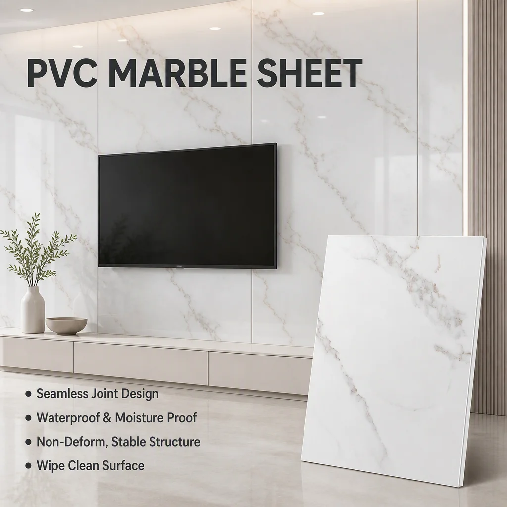 Hochglänzende PVC-Marmorplatten, wasserdicht, für die Innenwanddekoration – Fabrikverkauf, Großhandel, OEM