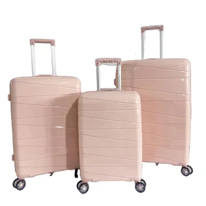 Designer Luggage Wholesale Custom 3 Piece Sets Hard Shell Lightweight Travelling Bags Trolley Luggage Set Suitcase PP Luxury Customized Unisex