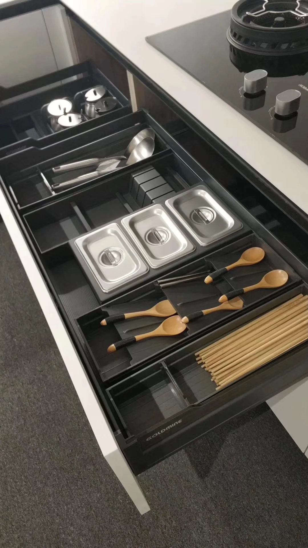 Goldmine Expandable Kitchen Drawer Organizer Aluminum Alloy Drawers ...