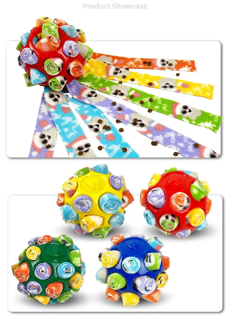 Colorful Dog Puzzle Toys Interactive Dog Slow Feeder Toy Dog Snuffle Ball factory