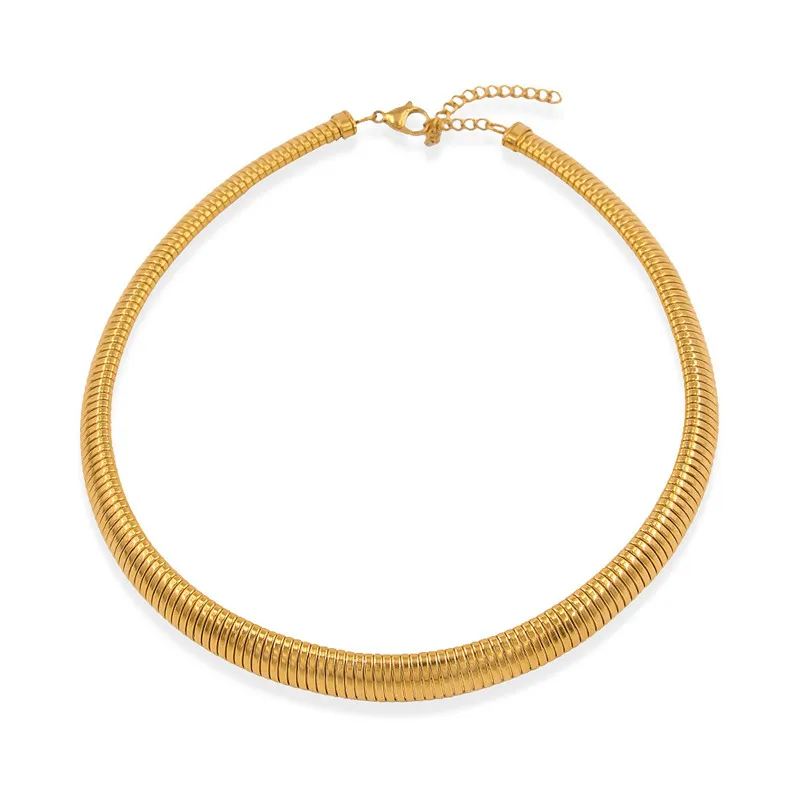 Multi Triple Layer Chunky Neck Chain - 18K Gold Plated