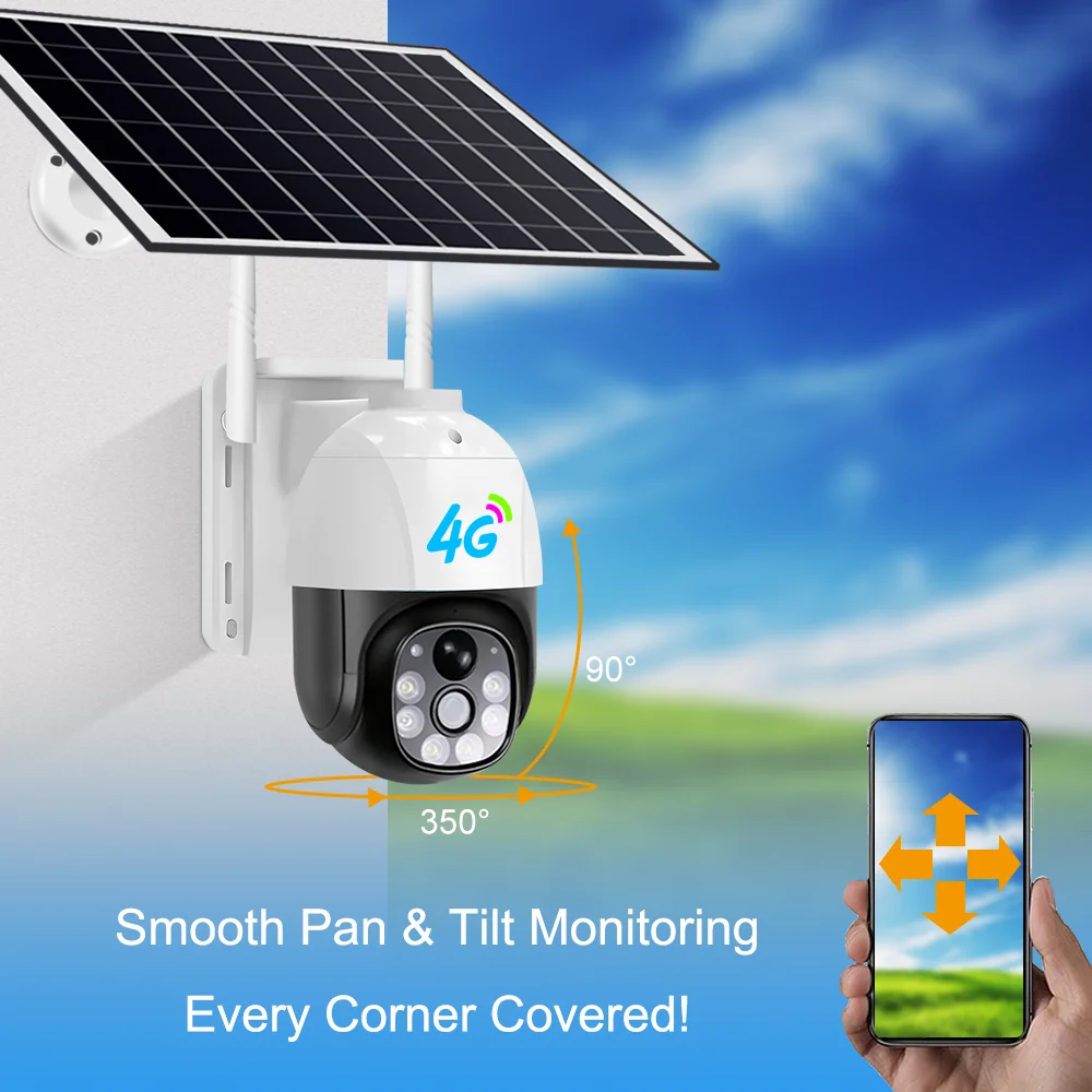 V380 Cctv Solar 4g Camera With Sim Card Outdoor Colorful Night Vision ...