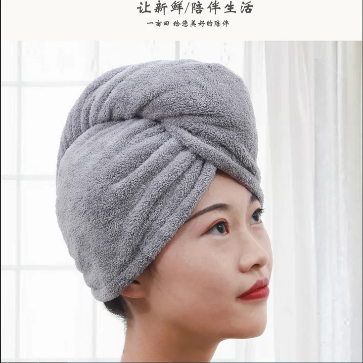 Quick Dry Microfiber Hair Towel Drying Turban Bath Hair Hat Wrap Spa Cap S1H5 