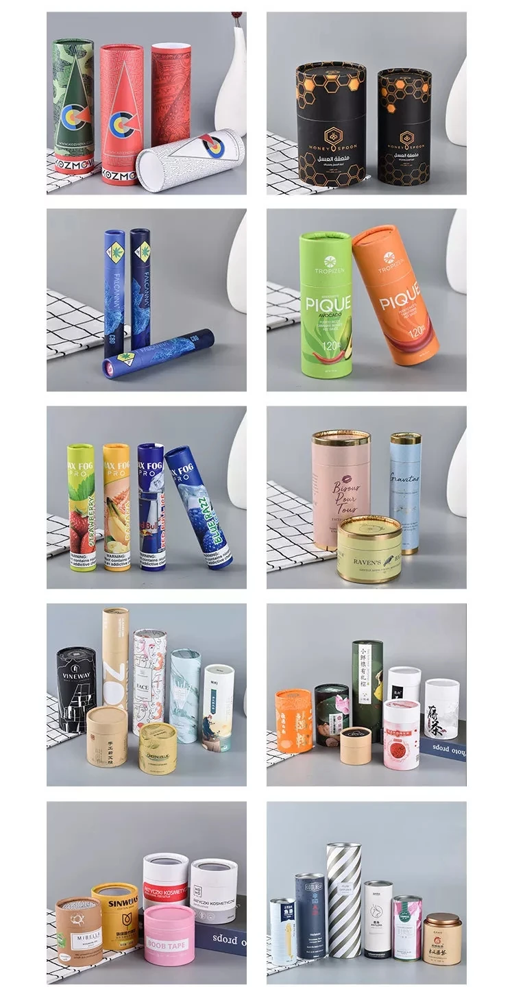 Eco Friendly Custom Kraft Matte Tea Round Box Paper Tube Cylinder ...