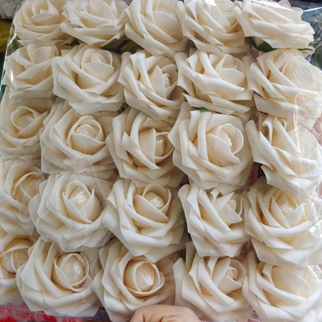 Natural-like White Roses Artificial Flowers for Wedding Bridal Bridesmaid, Artificial Flower Bouquets