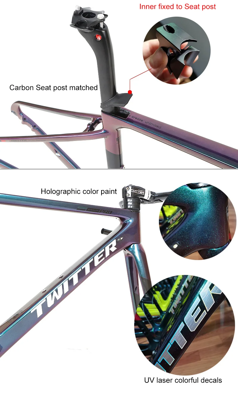 Twitter Stealthpro Carbon Road Bike Frame Rim Brake Cuadro De Carbono