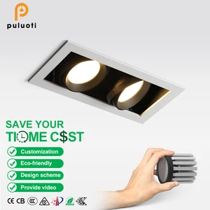 PULUOTI Zigbee COB AR80 Downlight Ceiling Light for Living Room Recessed 15°24°38°60° Adjustable Aluminum Spot Lights