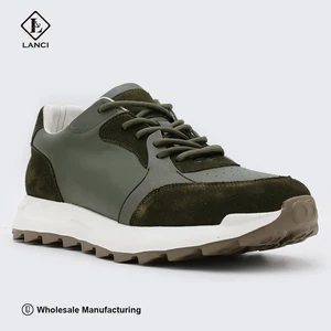 LANCI Custom Shoes Leather Sneakers Men Luxury Genuine Leather Shoes Cow Leather Calfskin Sneakers Cowhide Sports Shoes Design