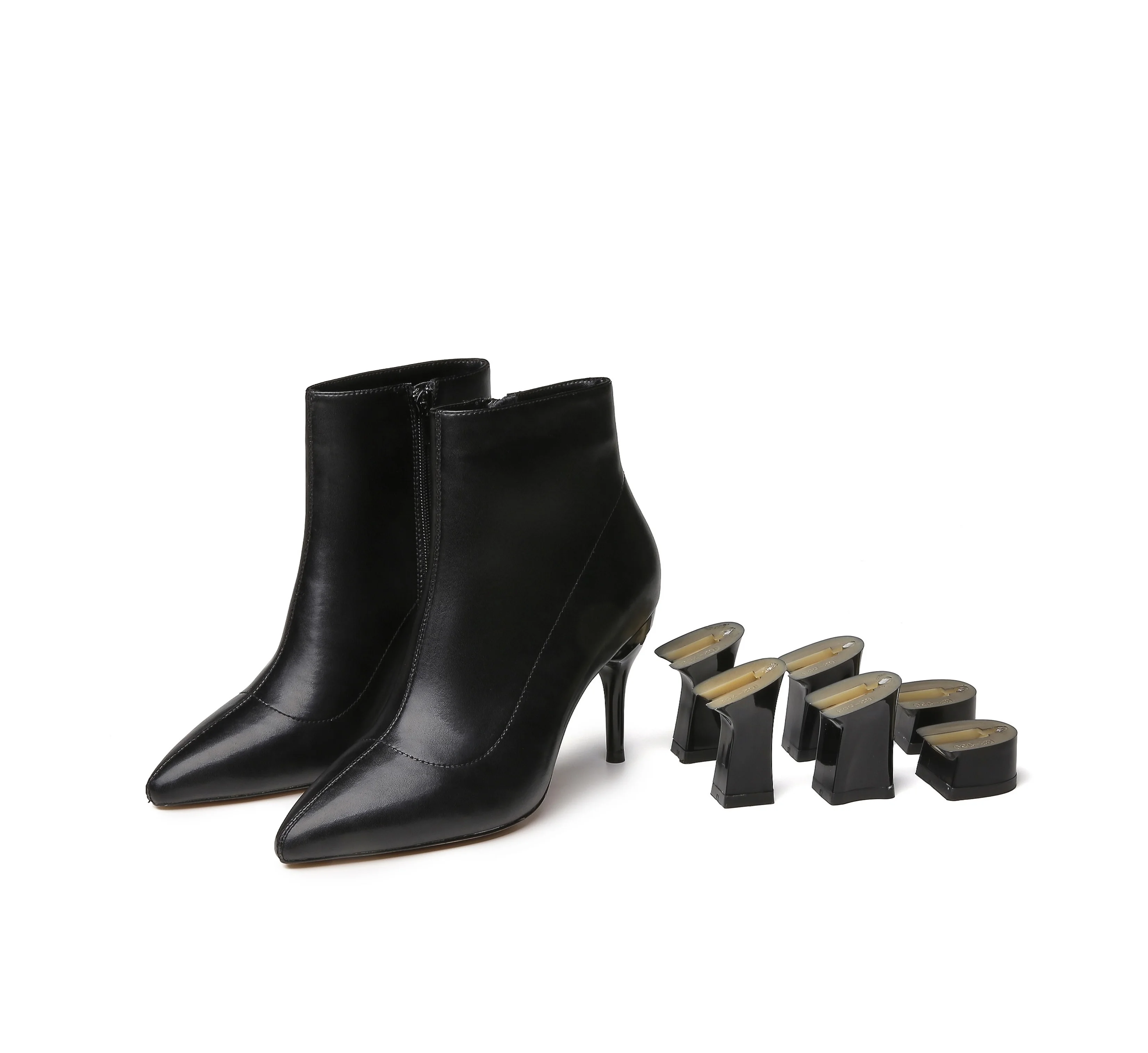 Ladies hot spot sales 65mm-85mm replaceable shoes change heels boots 35-39 size black boots change boots