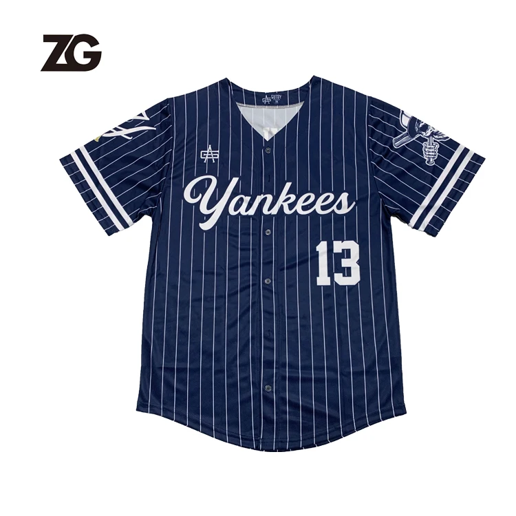 Source mens shirts Oem Custom New York Baseball Jersey sublimation  Embroidered Yankee men's Jersey applique stitched logo and number 100%  polyester on m.