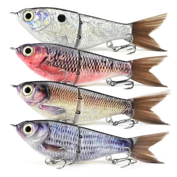 120mm/175g ABS Plastic Live Bait Mini Two-section Sliding Realistic Fish Scale Simulation Luya Bait Without Hooks – Hard Lure – view 2