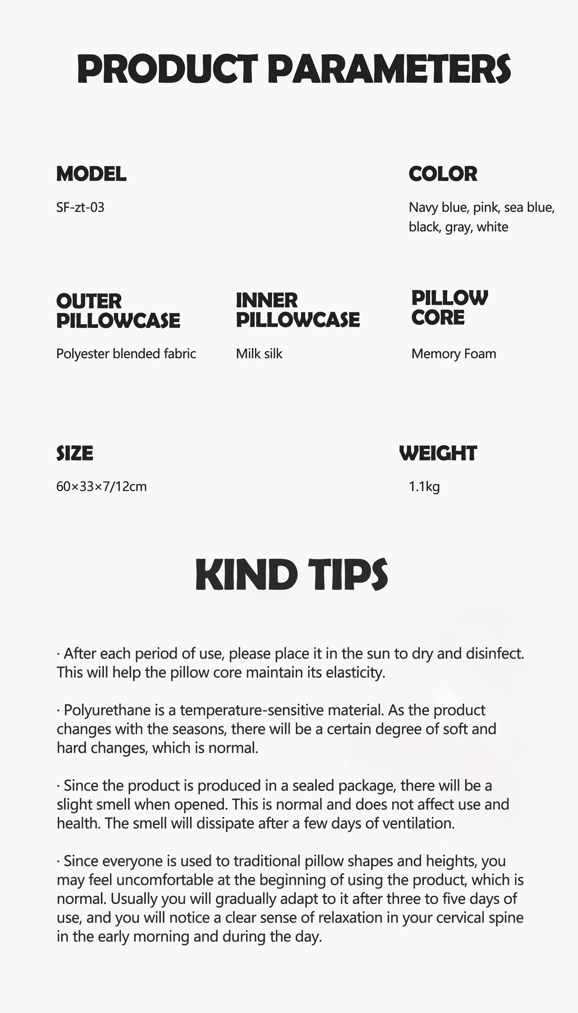 Pillow For Neck Support Cervical Pillow Cozy Sleeping Ergonomic Contour