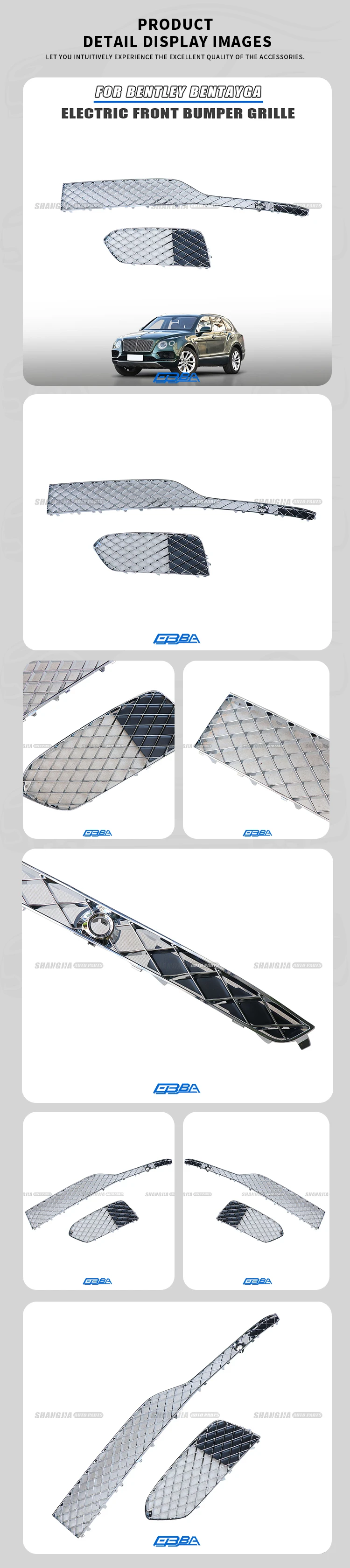 Best Selling Car Accessories Aluminum Long Car Front Bumper Grill For Bentley Bentayga OEM factory