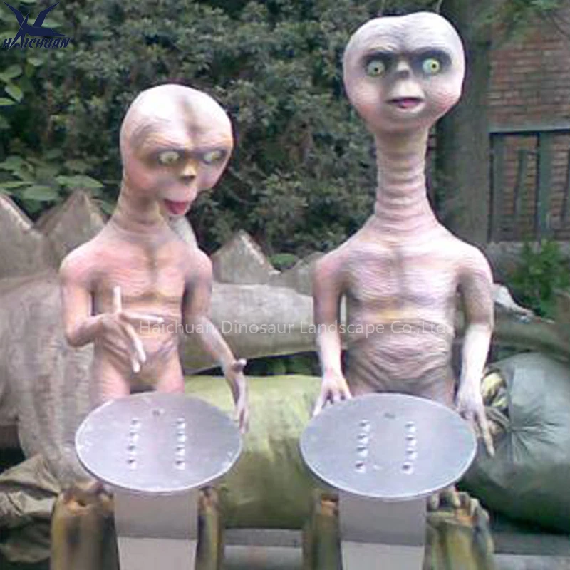 Animierte UFO-Simulation ET-Modell – Maßgeschneiderte lebensgroße animatronische Alien-Statue für Museumsausstellungen und Dekoration