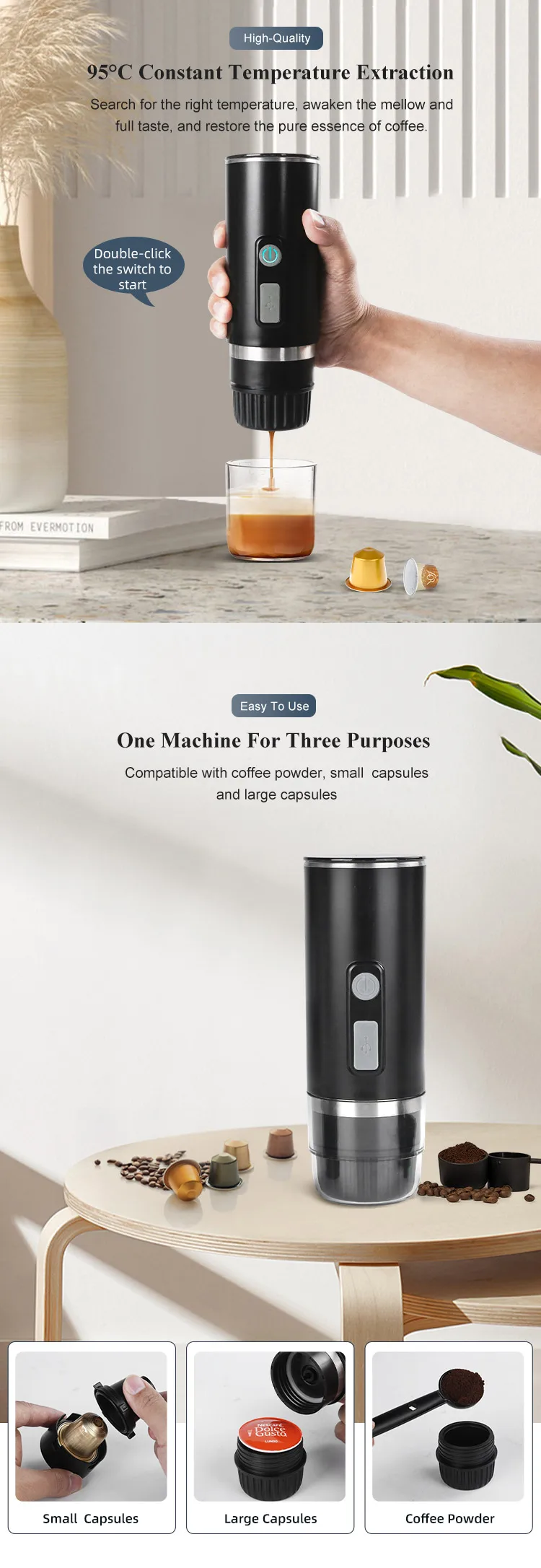 Multifunctional Portable Mini Coffee Maker 12v Usb Car Espresso Machine