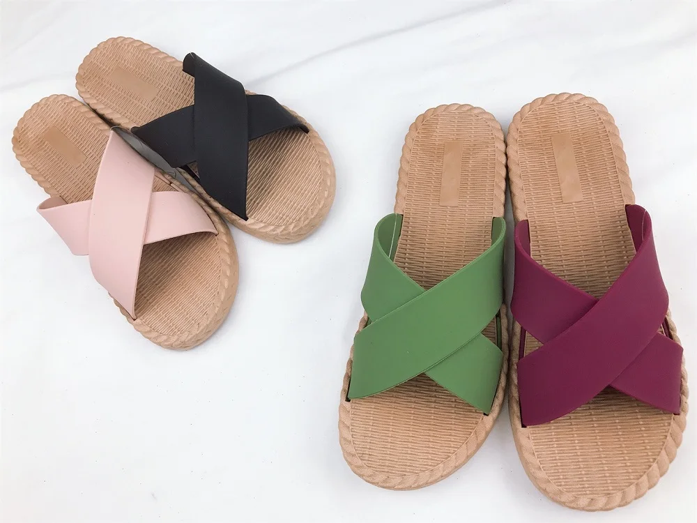 Two Tone Cross Strap Sandals by Breckelle's