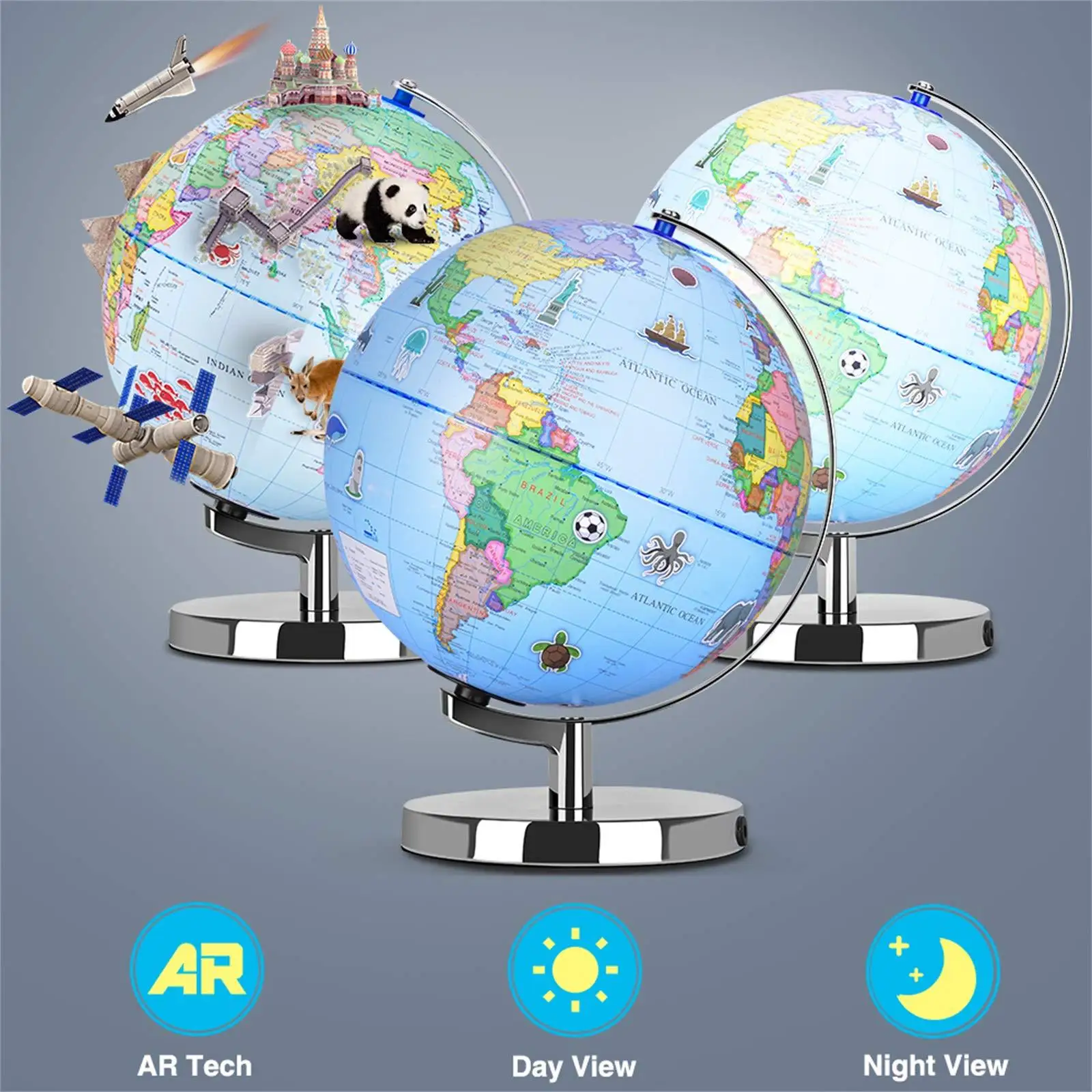 Smart Globe Adventure AR Educational World Geography Kids Learning Toy