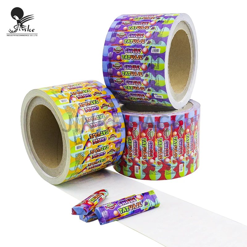 Custom Printing High Quality Candy Wrapper Packaging Fold Wax Roll Paper Chewing Gum Wrapper