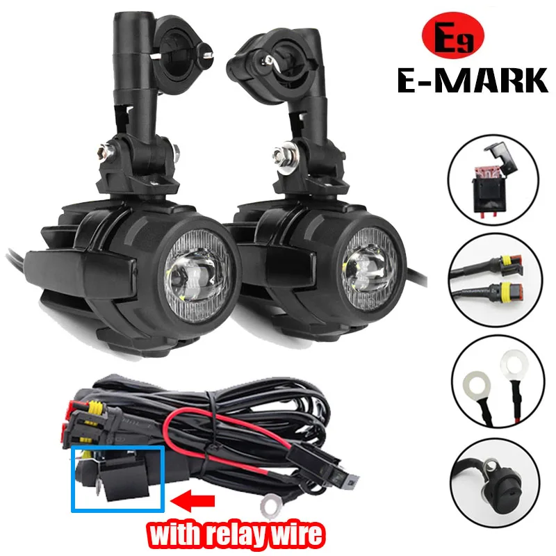E9 40w Motorcycle Led Auxiliary Lighting System With Drl Motorcycle Fog