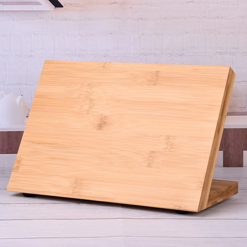 product natural bamboo magnetic scissor dock cutlery display stand storage rack kitchen knife holder home eco friendly durable lfgb-15