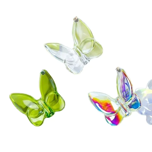 Set of 3 3.1in Crystal Butterfly Hanging Decorations for Christmas Tree and Birthday Gifts Women's Mom