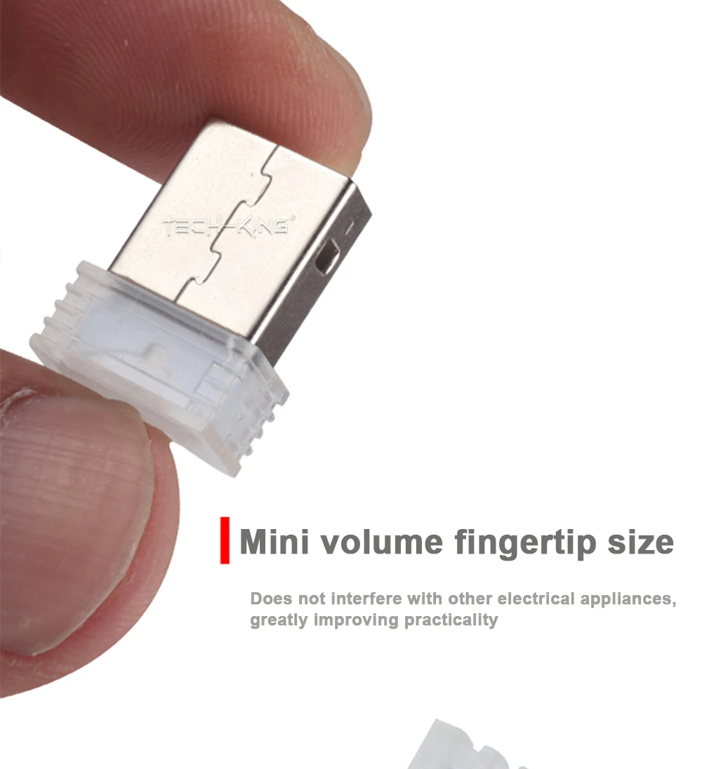 TECH-KING Car Interior Atmosphere Lamp Ambient Lighting Kit Night Led Decoration Mini Universal USB led Light Atmosphere Lamp