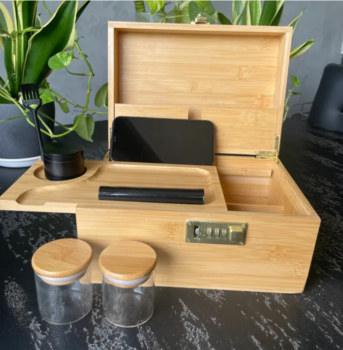 Bamboe opbergkist - Premium houten opbergdoos met verwijderbare