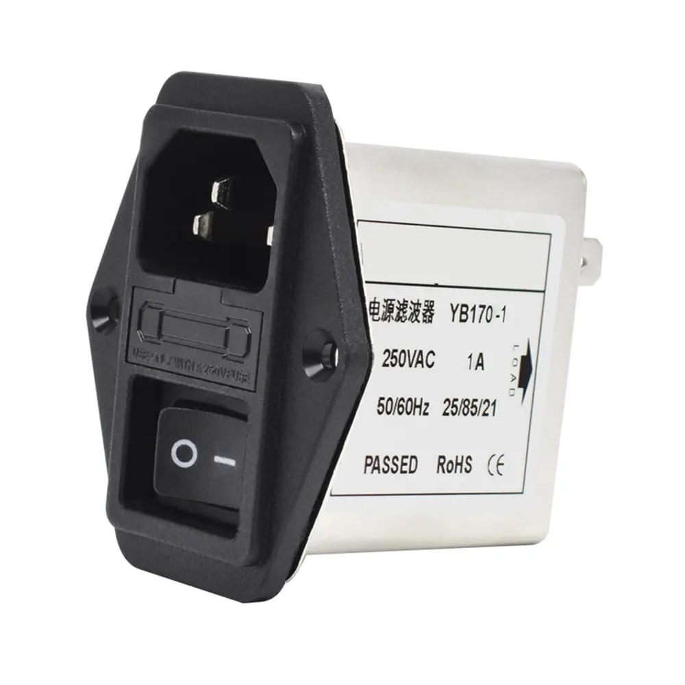 1A 3A 6A 10A Low Pass Switch and Fuse 250VAC Noise Filter with EMC/EMI for RFI (LC RC Networks) Filtering